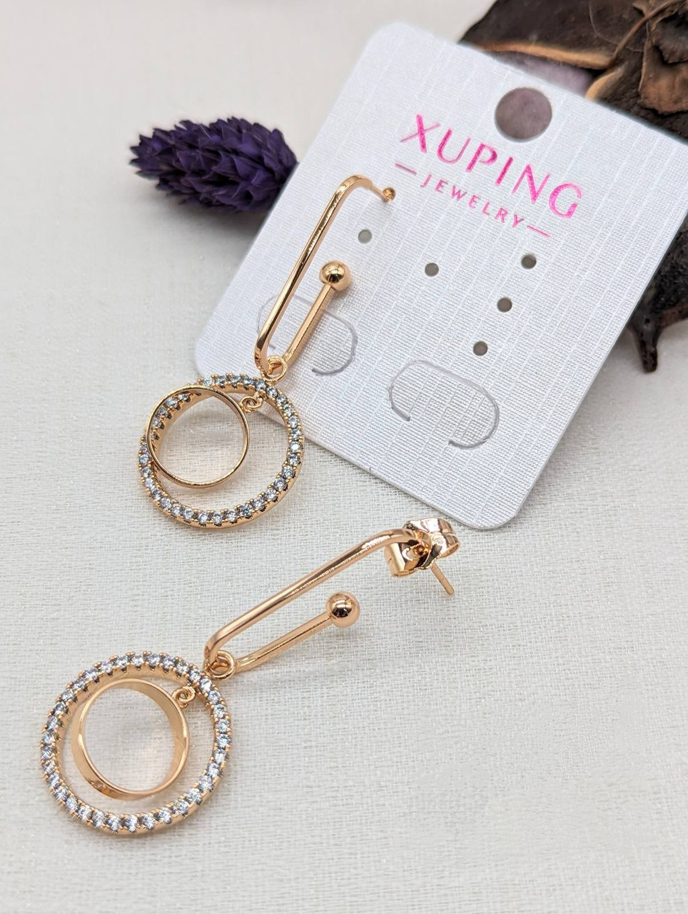 Серьги стильные медицинский сплав Xuping Jewelry 2×4,6 см Удлиненные серьги Серьги для женщин - фото 1 - id-p2052946860