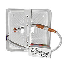 Точковий LED Downlight Євросвітло 18Вт 4200К накладний квадрат без рамки LED-SS-120-18 000057962, фото 6