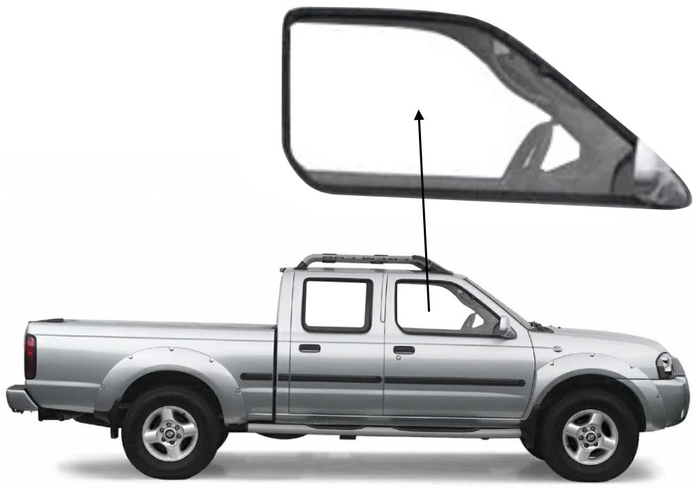 Бічне скло Nissan Frontier 1997-2005 передніх дверей праве, фото 1