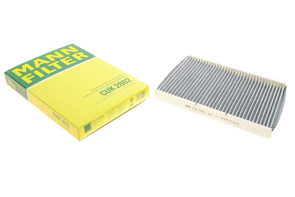 Фільтр салону VW Golf IV/Skoda Octavia/Audi A3 1.0-3.2 92-10 (вугільний) MANN-FILTER CUK 2862 UA61, фото 1