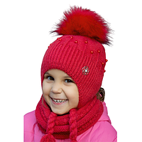 Детская зимняя вязаная шапка из пушистой пряжи