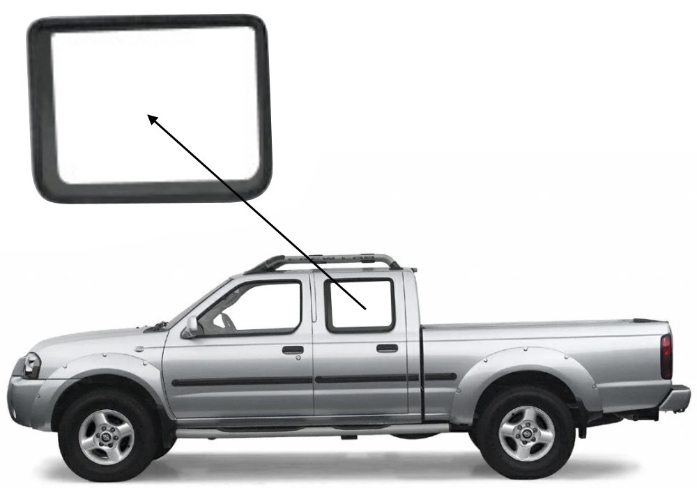Бічне скло Nissan Frontier 1997-2005 задніх дверей ліве, фото 1
