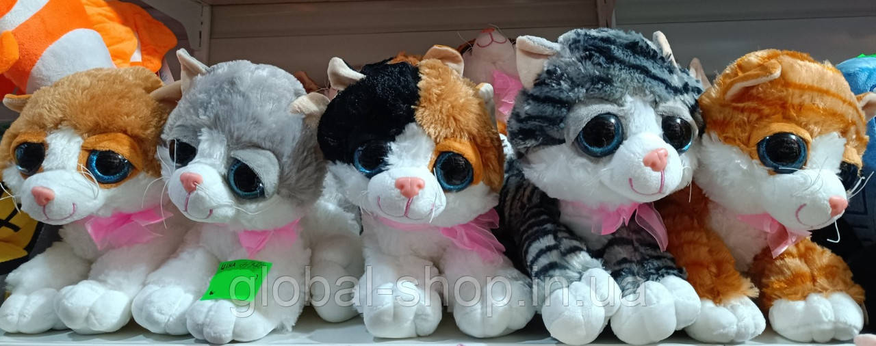 М'яка іграшка-олівець із бантиком Котик або Кішечка, довжина 16 см