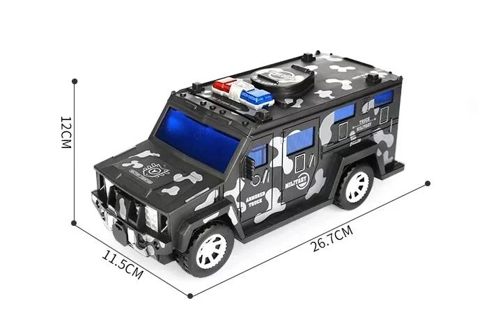 Дитяча обертова скарбничка сейф з музикою Military car Safe Box у формі військової машини