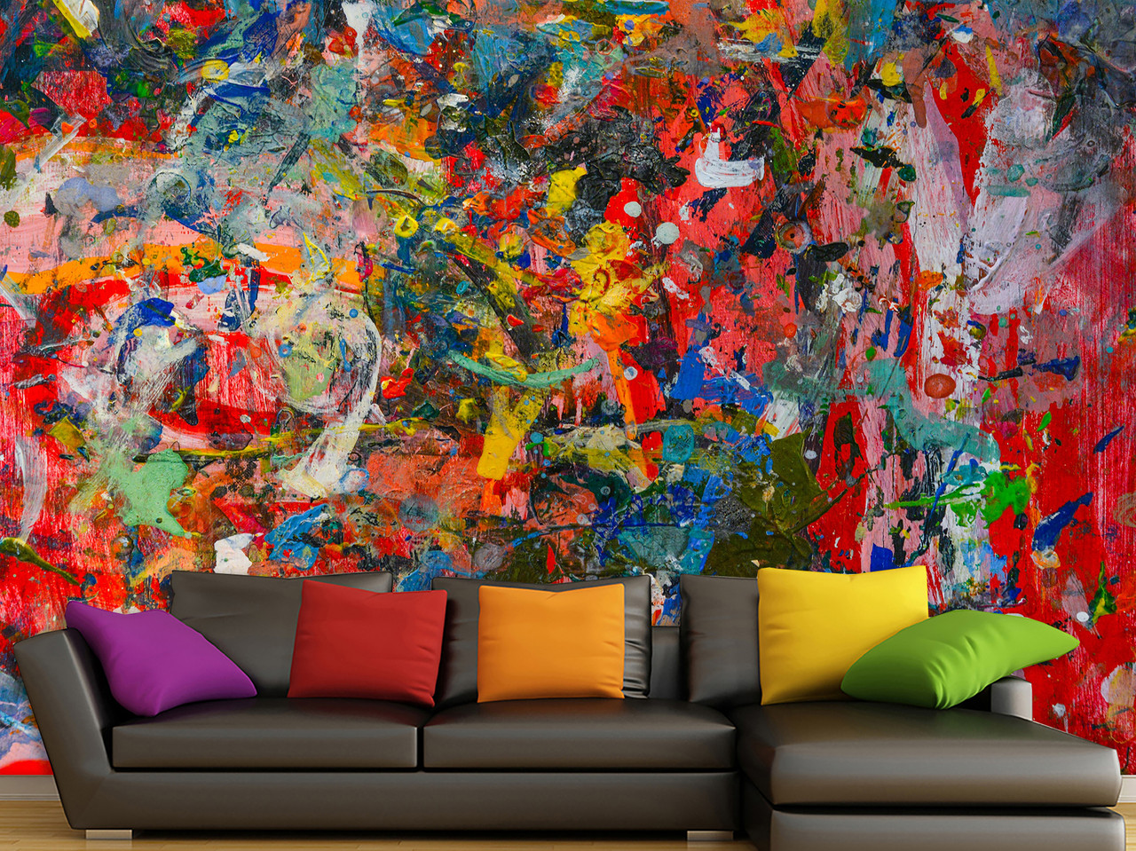 Фото шпалери 3д на стіну, флізелінові фотошпалери в спальню, кухню, зал "Арт, фарби", фото 1
