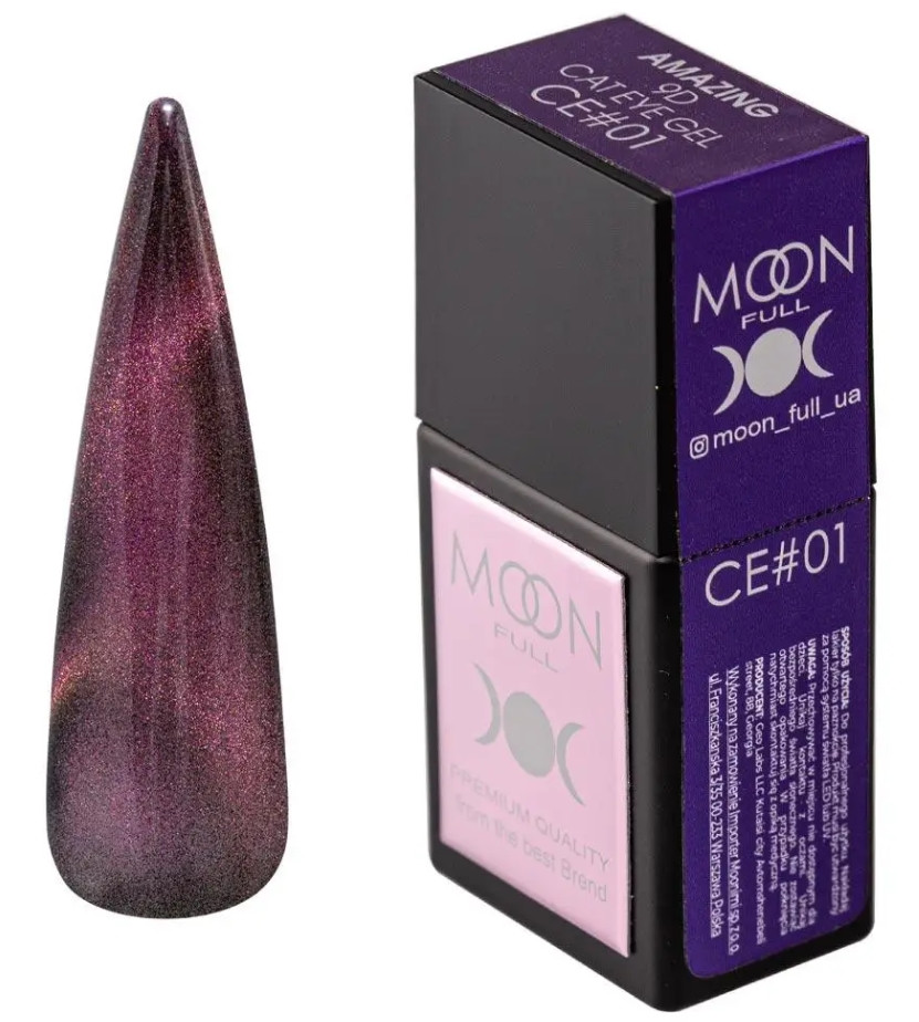 Гель-лак Moon Amazing 9D Cat Eye Gel №01, 12 мл