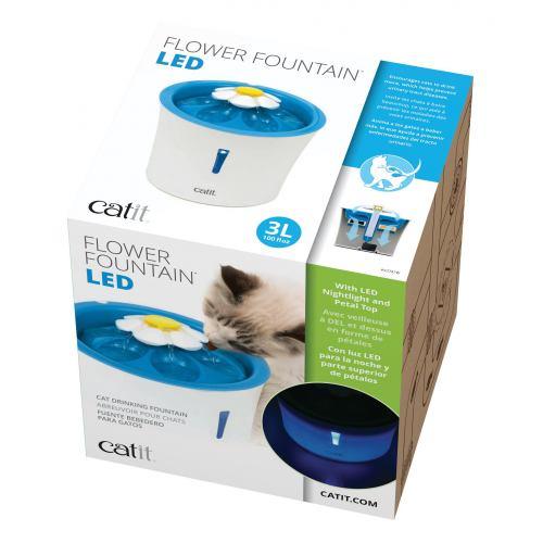 Поїлка-фонтан Catit Led Flower Fountain для котів, з підсвіткою, 3 л (пластик)