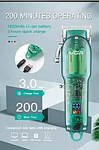 Професійна машинка для стриження VGR Professional Clipper Transparent Green V-660, фото 2