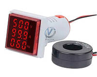 AC Цифровой Вольтметр/амперметр/частотомер переменного тока LED AC 60-500V 100A красный