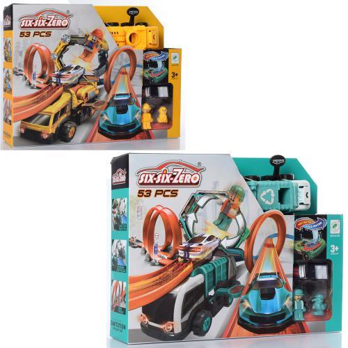 KM660-A99-100 Трек 170-13-23 см, машинка, 53 деталі,2 різновиди будівництва, сміттєвоз, у коробці 40,5-30,5-9,5 см