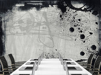 Фотошпалери 5д для залу самоклейна плівка Oracal у спальню, кухню "Чорнило"