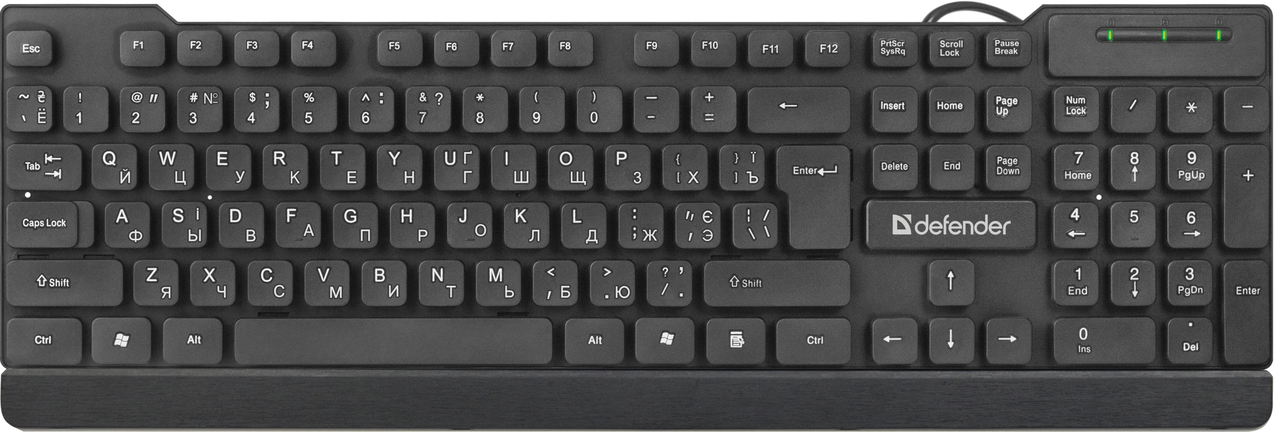Клавіатура Defender Element HB-190 UKR USB Black (45192), фото 1