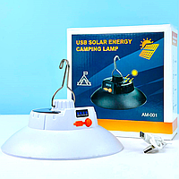 Кемпинговая LED лампа AM-001 на солнечной батареи USB Solar energy camping lamp