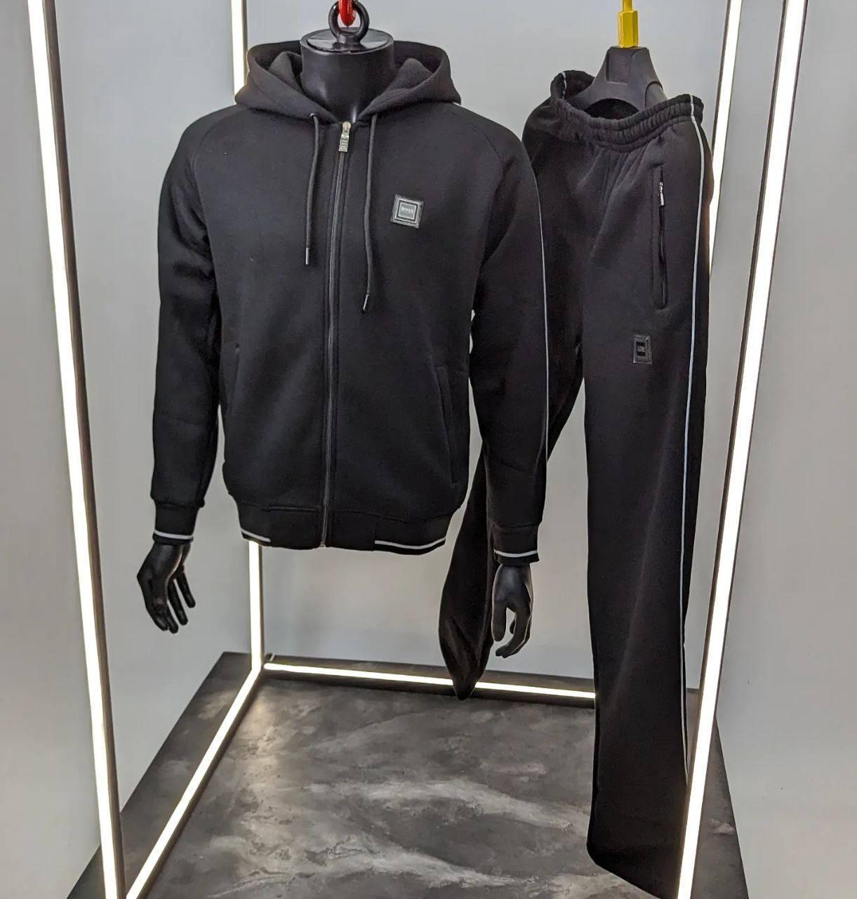 Чоловічий спортивний костюм Hugo Boss CK7128 чорний, фото 1