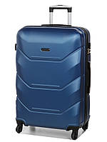 Большой дорожный чемодан на 4 колесах пластиковый размер L MADISSON качественный чемодан четырехколесный синий
