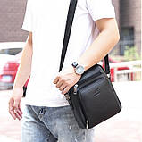 Чоловіча сумка через плече Weixier Барсетка Чоловіча сумка для документів Чорна, фото 3