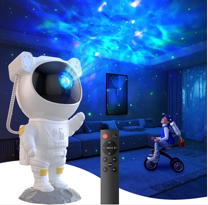 Дитячий лазерний світильник нічник проектор зоряного неба галактики Космонавт на Місяці Sky Star Astronaut Lamp