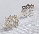 "Зірка Лади-Богородиці 3" сережки на гвіздочках з срібла 925-ої проби, фото 2