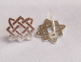 "Зірка Лади-Богородиці 3" сережки на гвіздочках з срібла 925-ої проби, фото 4