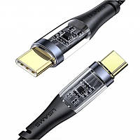 Зарядный кабель USB Usams Type-C to Lightning US-SJ573 Transparent Icy Series 20W 3A 1.2m Black