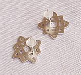 "Зірка Лади-Богородиці 3" сережки на гвіздочках з срібла 925-ої проби, фото 3