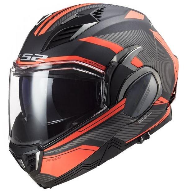 МОТОШОЛОМ МОДУЛЯР LS2 FF900 VALIANT II REVO КОЛІР MATT TITANIUM ORANGE