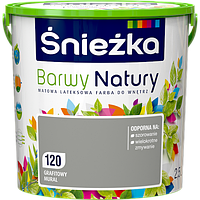 Краска интерьерная латексная моющая Sniezka Barwy Natury 120 Графитный(Графитовый мурал) 2,5 л