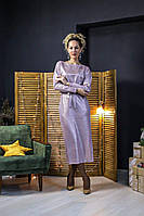 Платье женское длинное с поясом трикотаж с напылением S; M (2цв) "SOKOLOVA" недорого от прямого поставщика