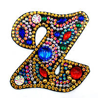 Брелок со стразами буква Z Сделай сам DIY алмазная мозаика вышивка по номерам заготовка ( 1252 )