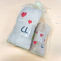 Набір бежевих рушників лазня+ кухня відмінно вбирають вологу