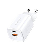 Мережевий зарядний пристрій CHAROME C11s PD33W GaN (USB-C+USB-A) Charger Set White