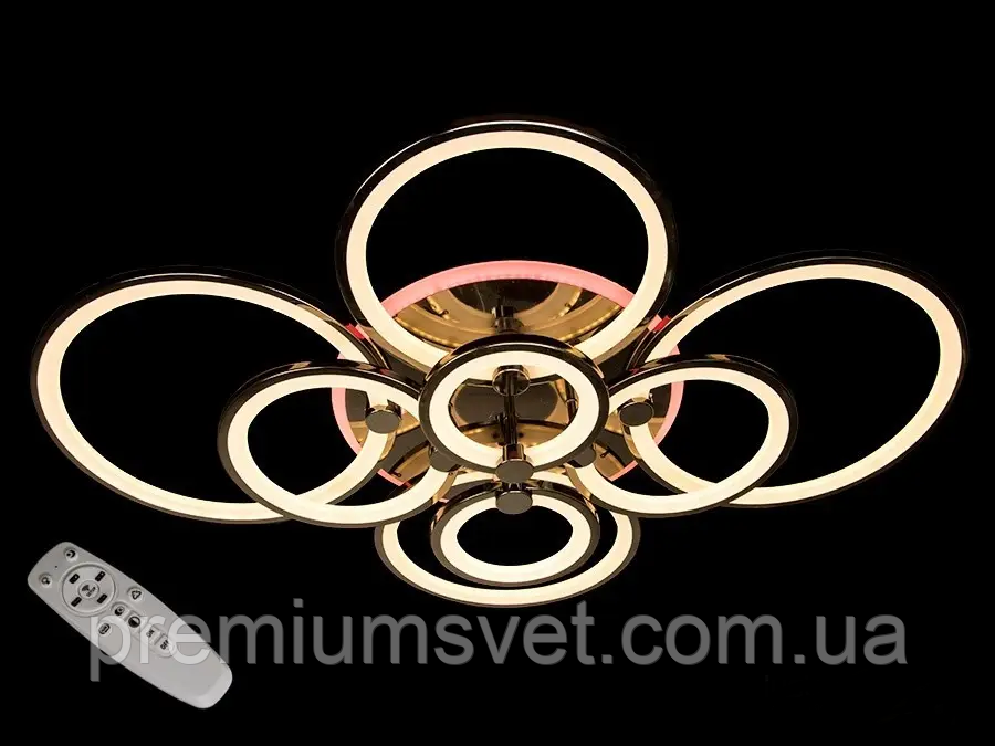 Люстра світлодіодна стельова 8022/8 BHR LED 3color dimmer, фото 1