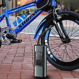 Компресор автомобільний насос бездротовий автокомпресор для колес з ліхтариком та Power Bank, фото 4