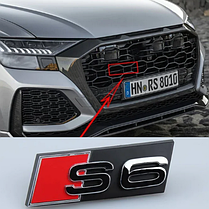 Емблема для решітки радіатора S6 AUDI (Ауді) - Хром 68 х 21 мм, фото 2