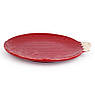 Тарілка десертна з кераміки червона у формі ялинкової іграшки "Новорічне диво" Bordallo, фото 3
