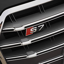 Емблема шильдік S7 AUDI (Ауди) для решітки радіатору - Хром 68х22 мм, фото 4