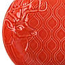 Тарілка для супу керамічна червона у вигляді ялинкової іграшки "Новорічне диво" Bordallo, фото 2