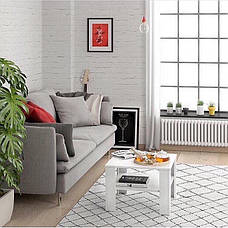 Журнальний столик квадратний сучасний з поличкою, кавовий столик у вітальню, фото 2