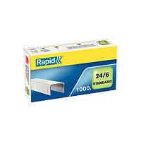 Скобы канцелярские Rapid №24/6 Standard 1М G, уп/1000 шт.