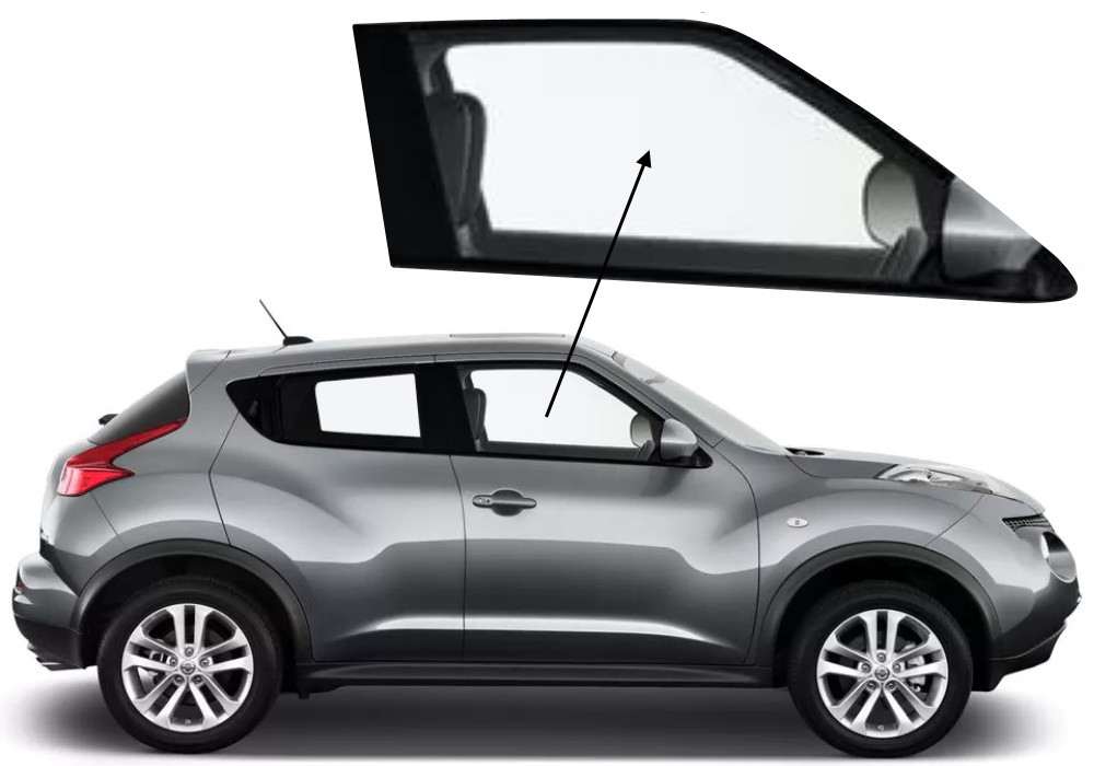 Бічне скло Nissan Juke 2010-2019 передніх дверей праве, фото 1