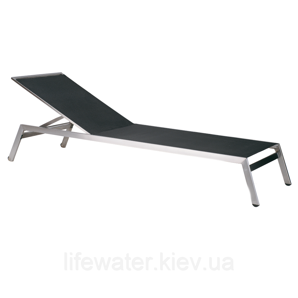Шезлонг Papatya Zen чорна тканина (сталь), фото 1