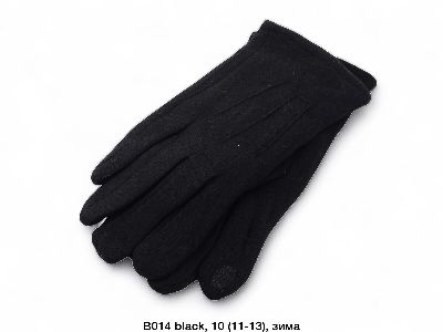 Чоловічі трикотажні рукавички чорні (всередині хутро кролика) B014 вир-во Китай.