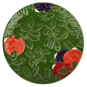 Підставна/сервірувальна тарілка з кераміки в зеленому кольорі "Новорічне диво" Bordallo