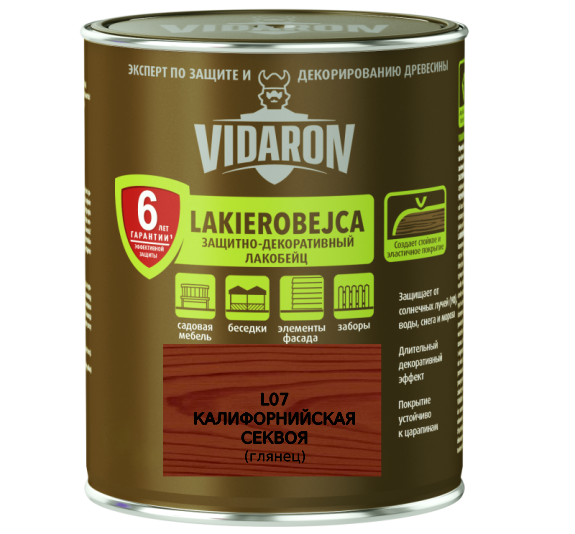 Лакобейц захисно-декоративний Vidaron L07 каліфорнійська секвоя 2.5 л