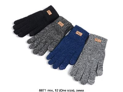 Чоловічі одинарнi рукавички сенсор 8871 Різні кольори. вир-во Китай.