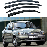 Дефлектори вікон вітровики на авто Daewoo Lanos 1997 - (скотч) AV-Tuning