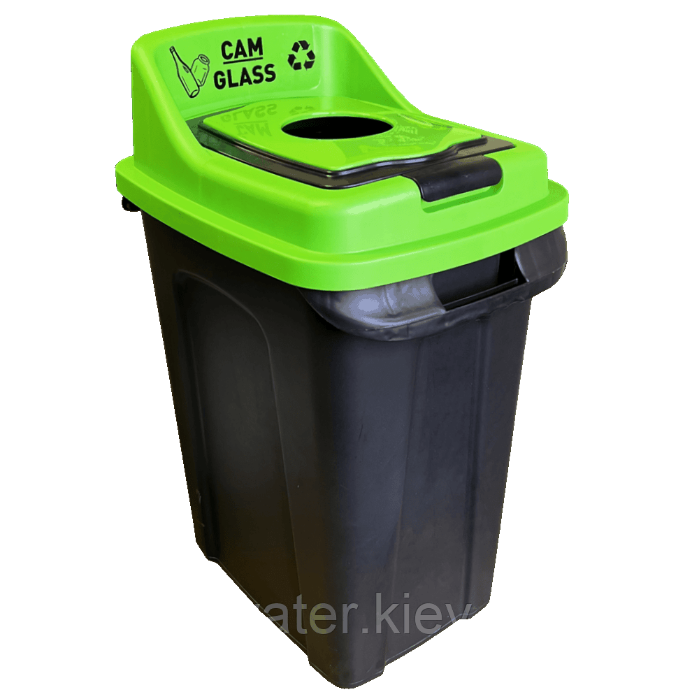 Бак для сортування сміття Planet Re-Cycler 50 л чорний - зелений (скло)