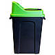 Бак для сортування сміття Planet Re-Cycler 70 л чорний - зелений (скло), фото 6