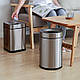Відро для сміття JAH 10 л кругле срібний металік без кришки з внутрішнім відром, фото 7