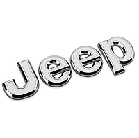 Эмблема надпись JEEP (Джип) 135x40mm (значок, наклейка, логотип на капот багажник) Хром